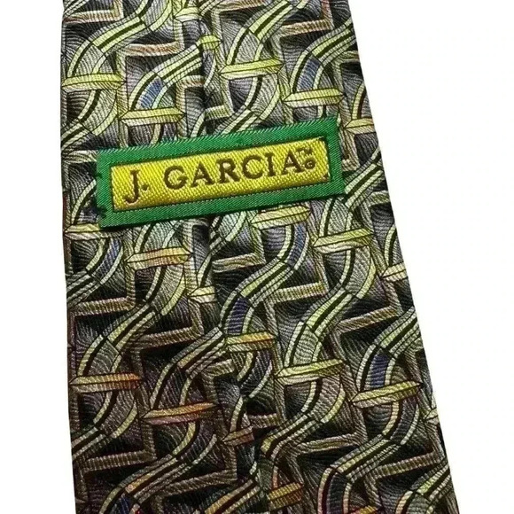 Men’s Vintage 1990s Jerry Garcia Tie - 100% Silk - Abstract Pattern - Picture 7 of 9